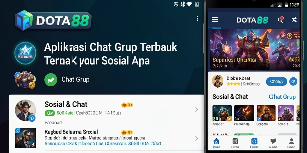 Screenshot utama DOTA88 menunjukkan antarmuka grup chat yang interaktif dan ramah pengguna.