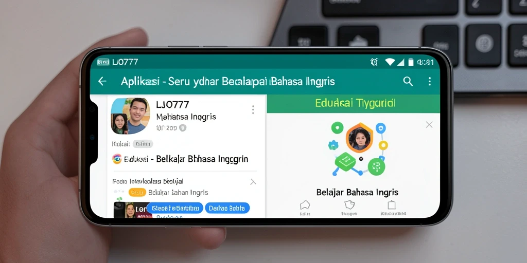 Tampilan antarmuka LJO777 yang menarik untuk belajar Bahasa Inggris.