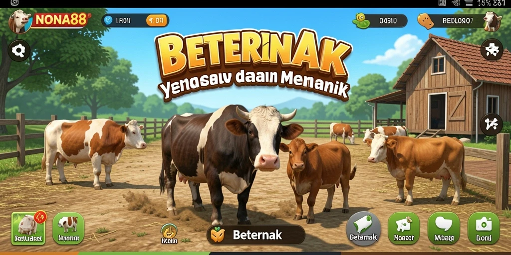 Tampilan antarmuka dan fungsi beternak dalam NONA88.