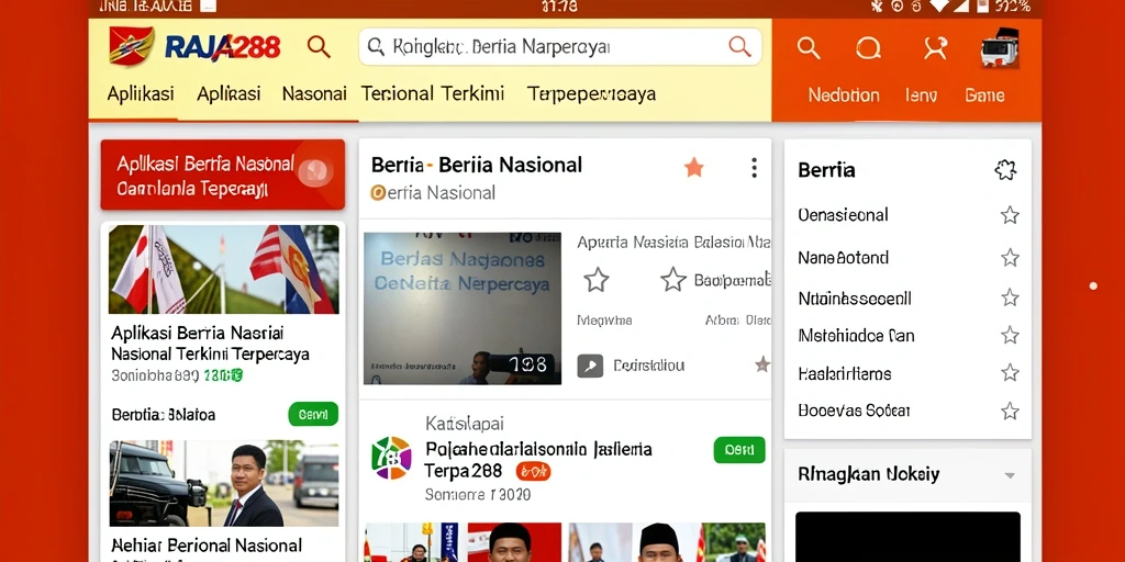 Tampilan antarmuka pengguna RAJA288 yang sederhana dan menarik.