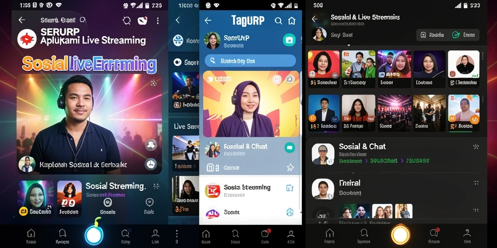 Antarmuka SERURP yang modern dan user-friendly untuk Live Streaming.