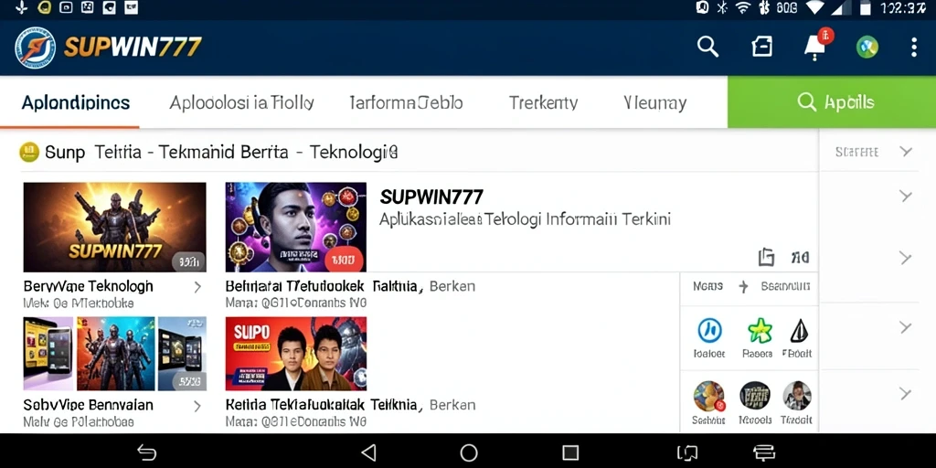 Tampilan antarmuka SUPWIN777 yang modern dan fungsional.