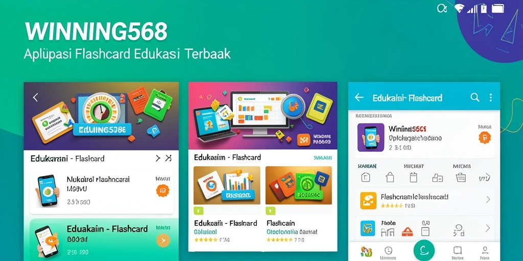 Tampilan antarmuka aplikasi Flashcard WINNING568 yang mudah digunakan.